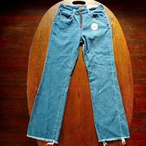 Arizona Jean Co High Rise Kick Flare Raw Hem Jeans Size Junior's 1 NEW with TAGS